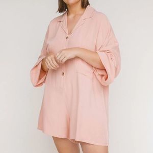 Lullaby Club Lounge Playsuit in Rose - Size M/L